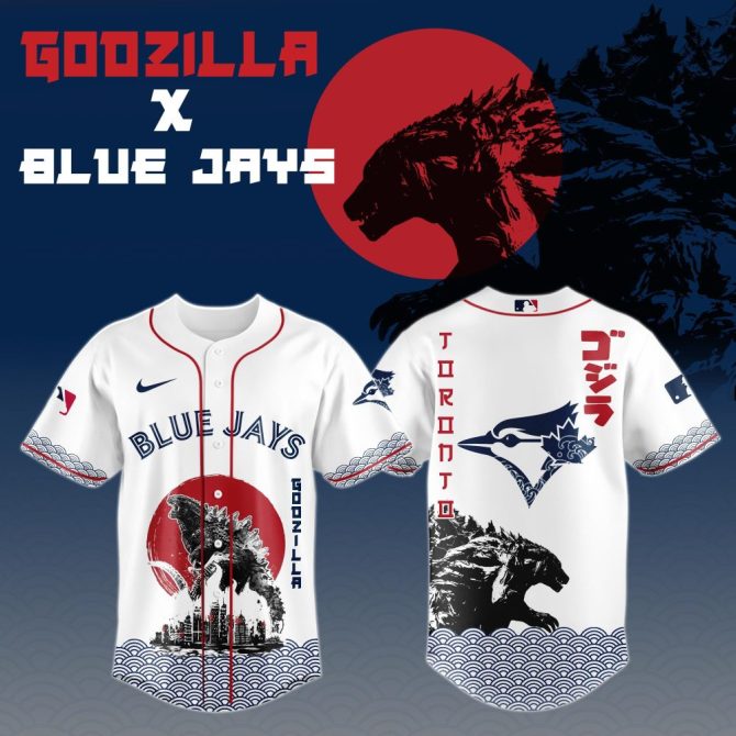 Limited Edition Godzilla X Blue Jays Jersey - Unique Design, Perfect Gift For Fans!