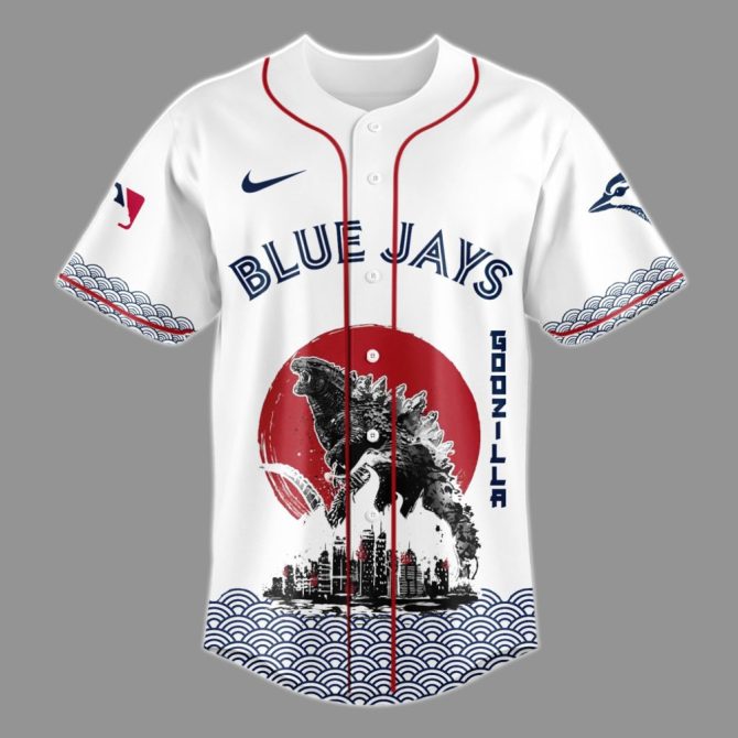 Limited Edition Godzilla X Blue Jays Jersey - Unique Design, Perfect Gift For Fans! - Image 2