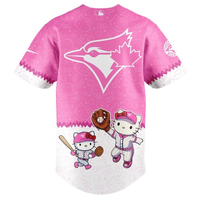 Hello Kitty X Mlb Toronto Blue Jays Pink Jersey & Cap Set – Cute Baseball Fan Gear! - Image 3