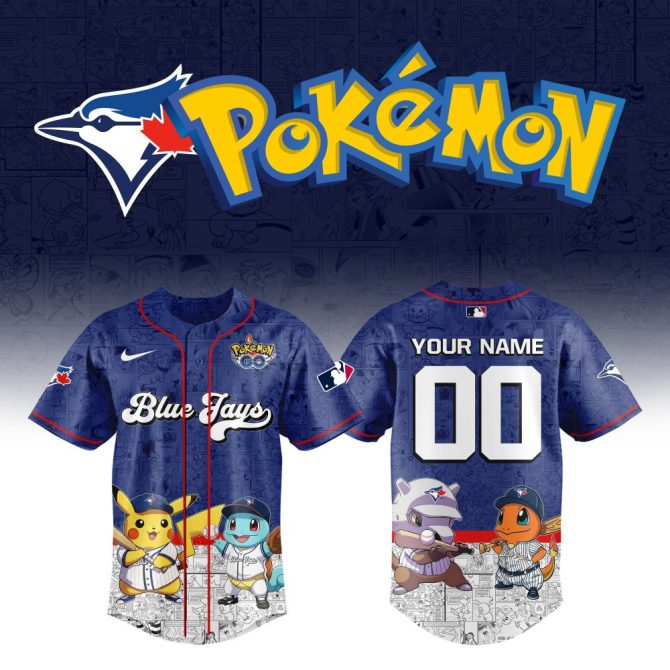 Custom Blue Jays Pokémon Baseball Jersey - Personalized Fan Gear For Mlb & Anime Lovers