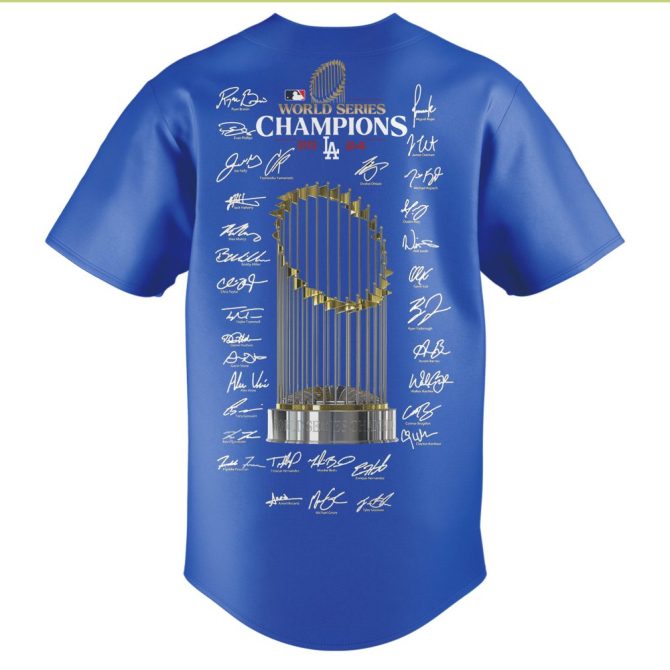 Celebrate La Dodgers 2024 World Series Win - Official Champions Jersey & Hat Set! - Image 3