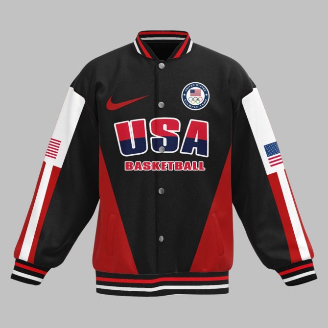 Limited Edition Team Usa Basketball Varsity Jacket - Paris 2024 Champions - Image 2