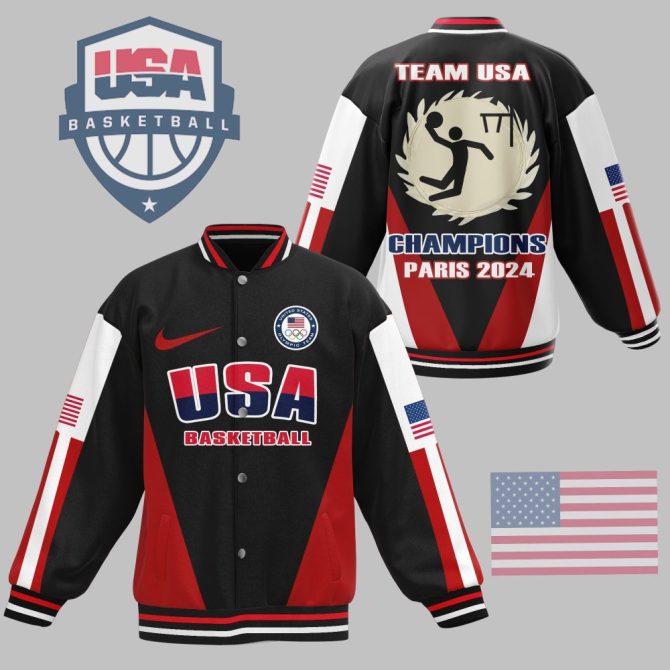 Limited Edition Team Usa Basketball Varsity Jacket - Paris 2024 Champions