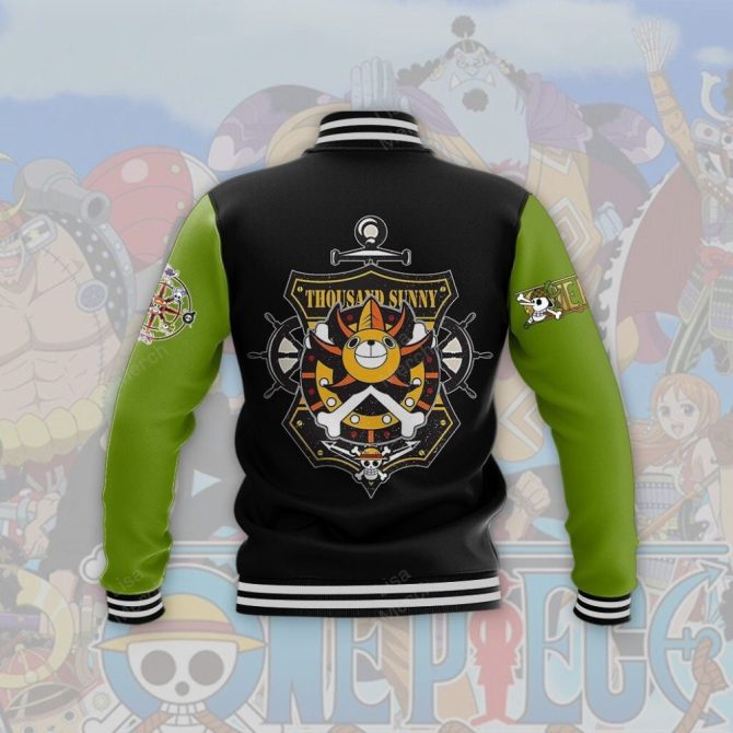Custom Anime Varsity Jacket - Personalized Pirate Design - Trendy Green & Black - Image 3