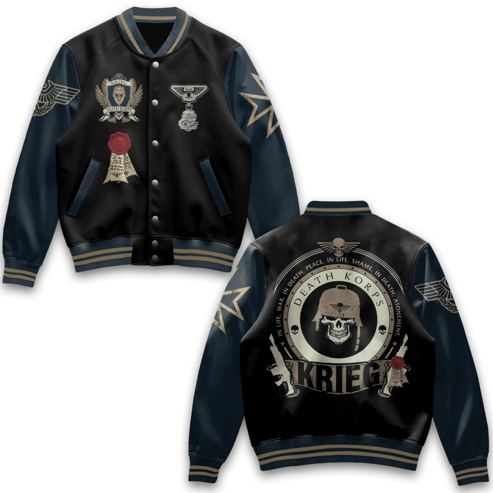 Warhammer 40K Death Korps Of Krieg Varsity Jacket - Premium Custom Design, Unisex, Limited Edition