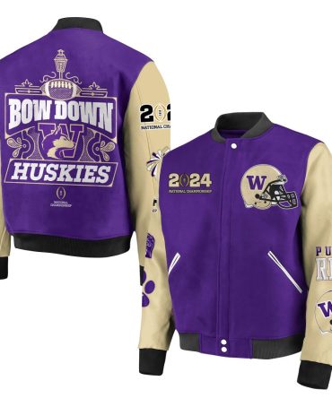 2024 Huskies Championship Varsity Jacket - Purple & Gold, Celebrate Victory!