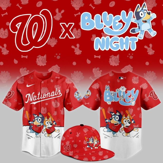 Limited Edition Nationals X Bluey Night Jersey & Cap Set - Perfect For Fans!