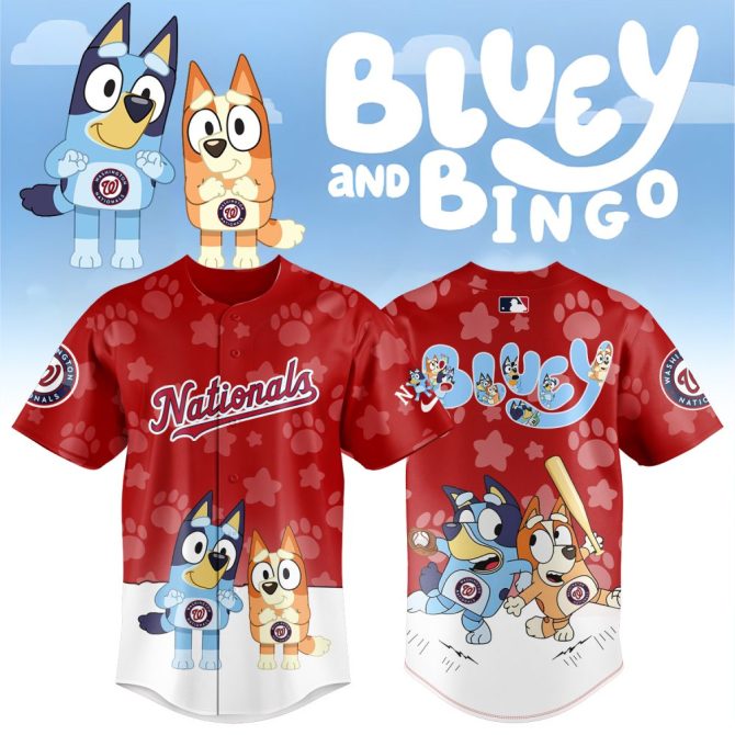 Bluey & Bingo Nationals Baseball Jersey - Cute, Comfortable & Fun For Kids!