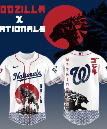 Limited Edition Godzilla X Nationals Baseball Jersey – Iconic Design For Fans!