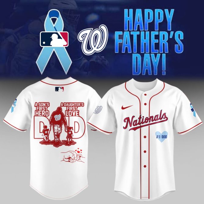 Celebrate Dad: Custom Nationals Father'S Day Baseball Jersey - Perfect Gift!