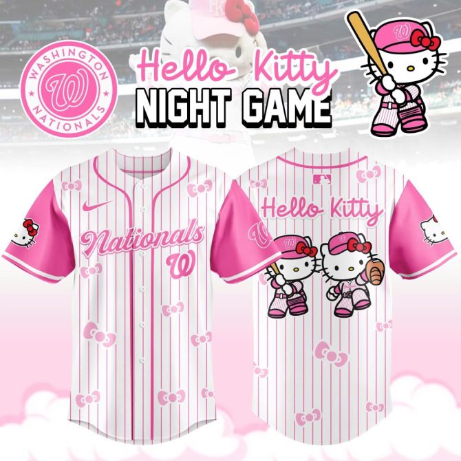 Hello Kitty X Nationals Pink Jersey – Cute Baseball Night Game Attire