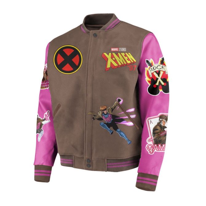 Exclusive Marvel X-Men Gambit Varsity Jacket - Bold Style For Fans! - Image 2