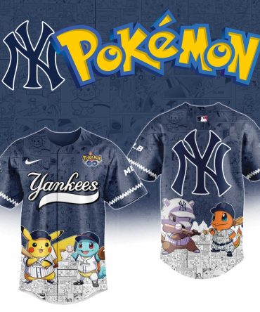Limited Edition Pokémon X Yankees Jersey – Pikachu, Squirtle & Charmander Design
