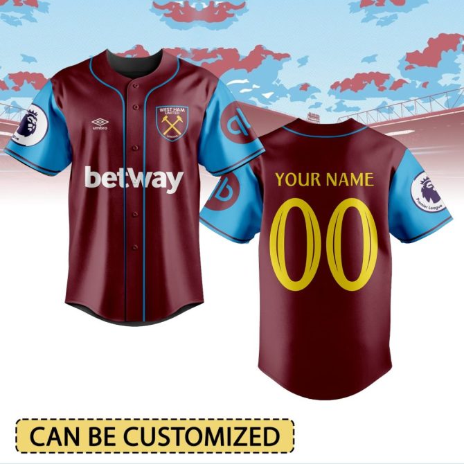 Customizable West Ham Baseball Jersey - Personalize With Your Name & Number!