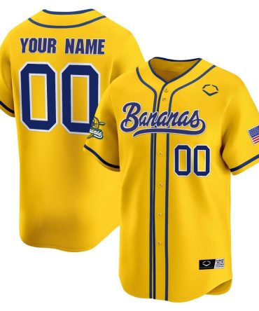 Customize Your Bananas Baseball Jersey - Add Your Name & Number - Vibrant Yellow!