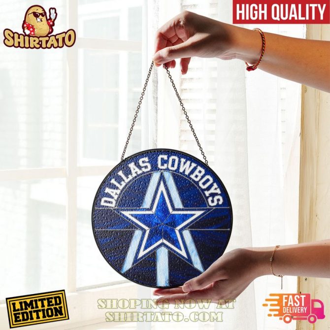 Limited Edition Dallas Cowboys Stained Glass Hanging Sign - High Quality, Fast Delivery - Image 3