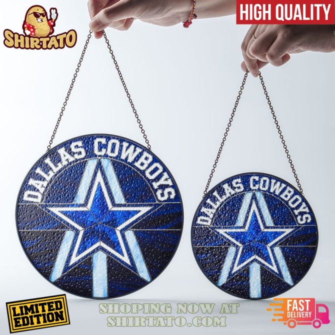 Limited Edition Dallas Cowboys Stained Glass Hanging Sign - High Quality, Fast Delivery - Image 4