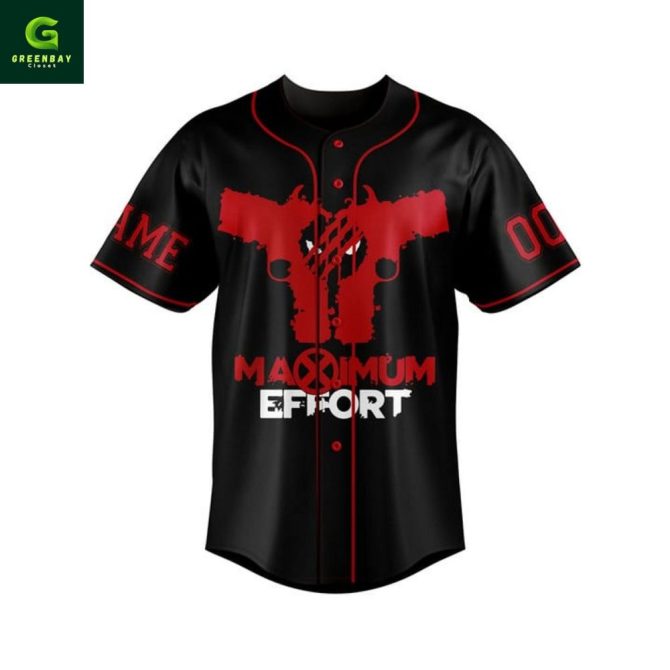 Maximum Effort Baseball Jersey - Bold Graphic Tee For Fans - Premium Quality!