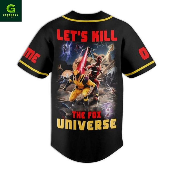 Deadpool & Wolverine Graphic Baseball Jersey - Comic Fan Apparel, Unisex, Limited Edition - Image 2