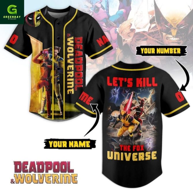 Deadpool & Wolverine Graphic Baseball Jersey - Comic Fan Apparel, Unisex, Limited Edition - Image 3