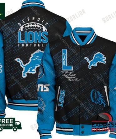 Detroit Lions Varsity Jacket - Stylish Fan Gear With Free Shipping & Fast Delivery