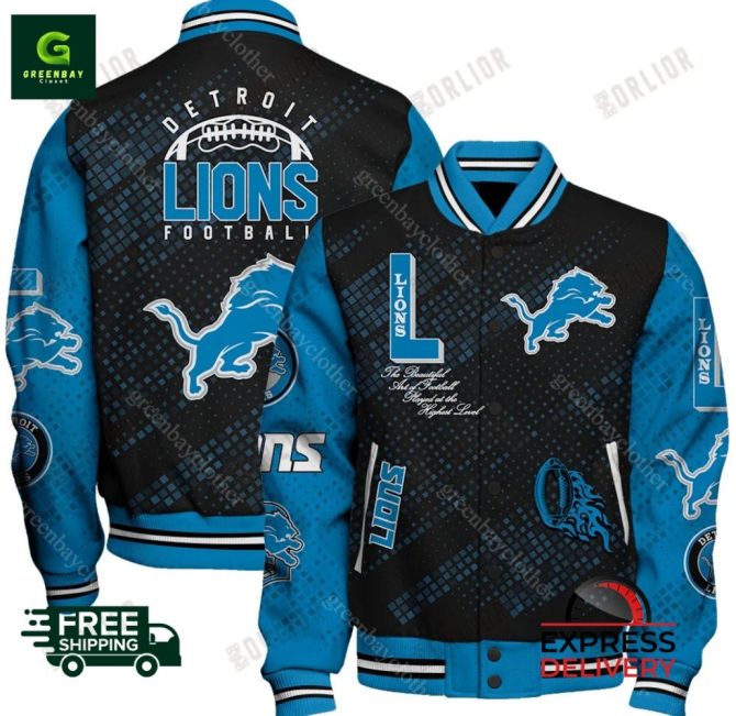 Detroit Lions Varsity Jacket - Stylish Fan Gear With Free Shipping & Fast Delivery
