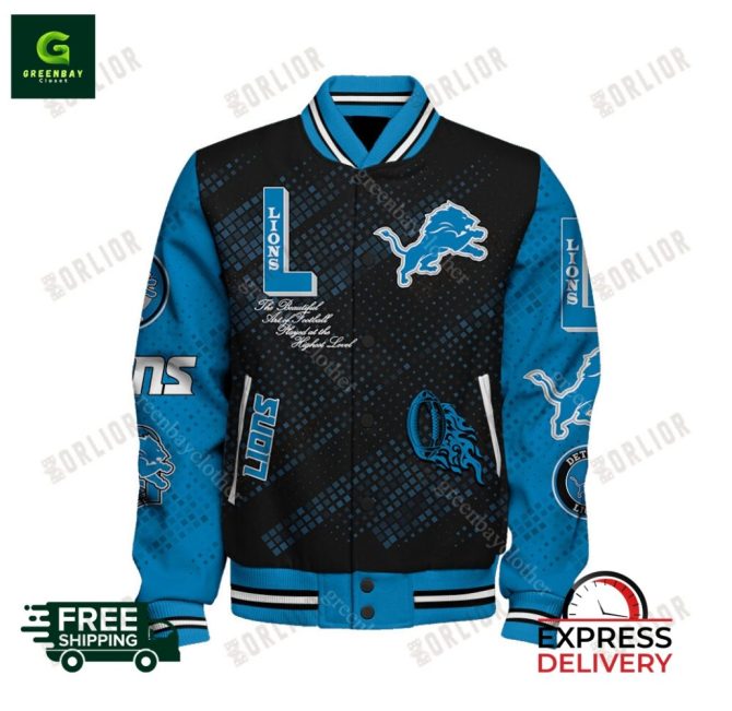 Detroit Lions Varsity Jacket - Stylish Fan Gear With Free Shipping & Fast Delivery - Image 2