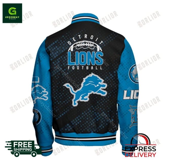 Detroit Lions Varsity Jacket - Stylish Fan Gear With Free Shipping & Fast Delivery - Image 3
