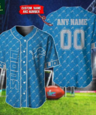 Customizable Blue Lions Baseball Jersey - Add Your Name & Number For A Personalized Touch!