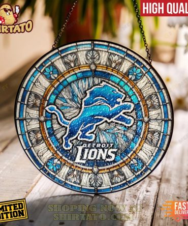 Limited Edition Detroit Lions Stained Glass Suncatcher - High Quality, Fast Delivery!