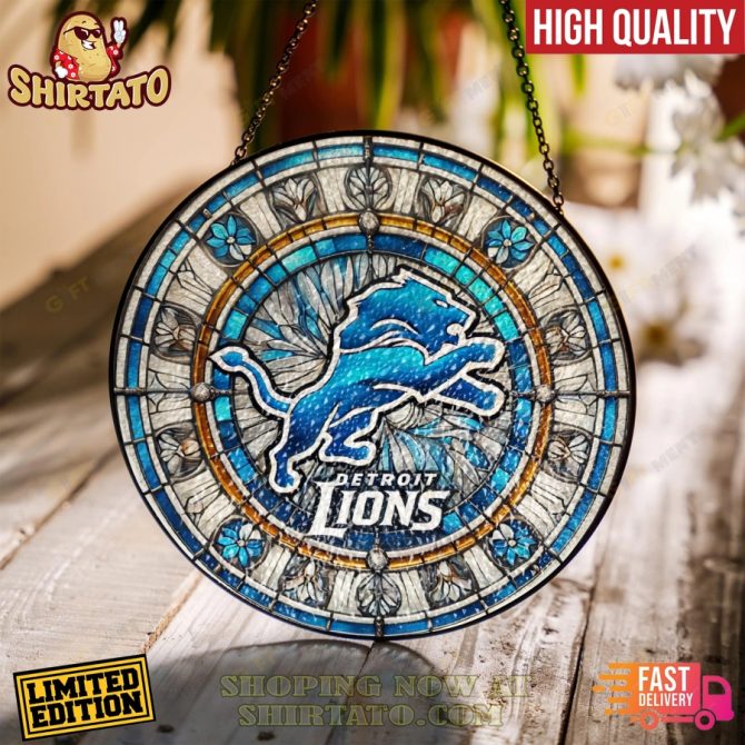 Limited Edition Detroit Lions Stained Glass Suncatcher - High Quality, Fast Delivery!