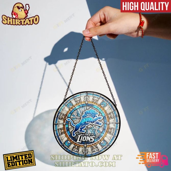 Limited Edition Detroit Lions Stained Glass Suncatcher - High Quality, Fast Delivery! - Image 3