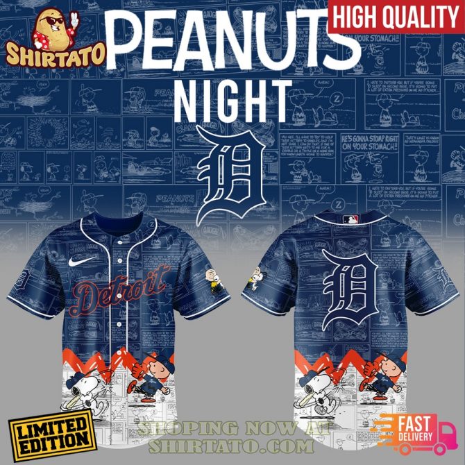 Limited Edition Detroit Peanuts Night Baseball Jersey – High Quality, Fast Delivery!
