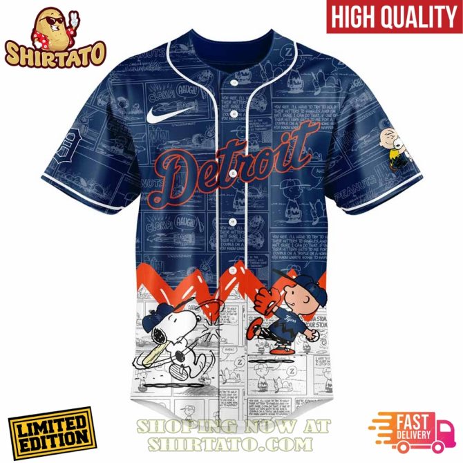 Limited Edition Detroit Peanuts Night Baseball Jersey – High Quality, Fast Delivery! - Image 3