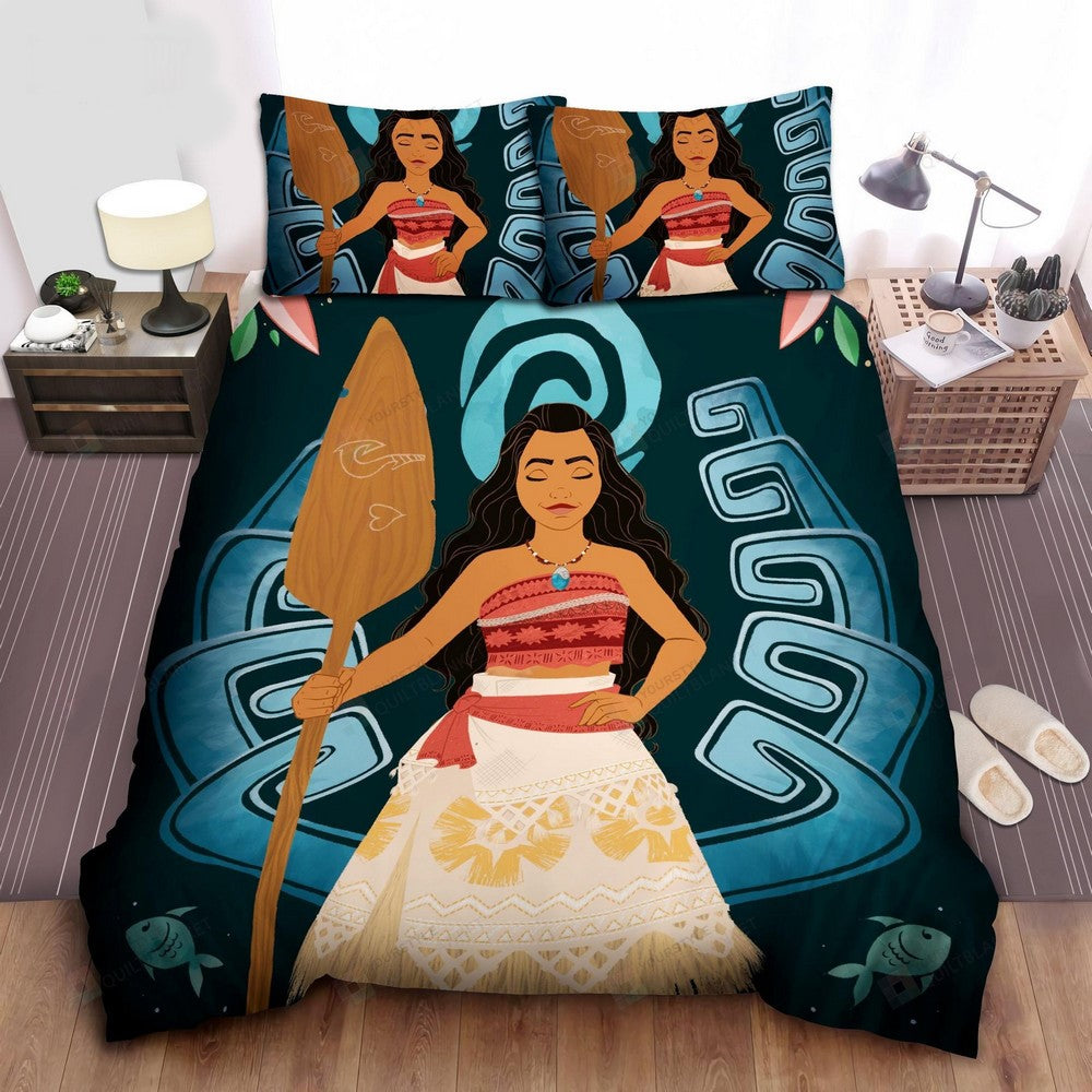 Moana Bedding Set Dn Princess Moana Art Graphic Bedding Set Covers Blue Unique Gift