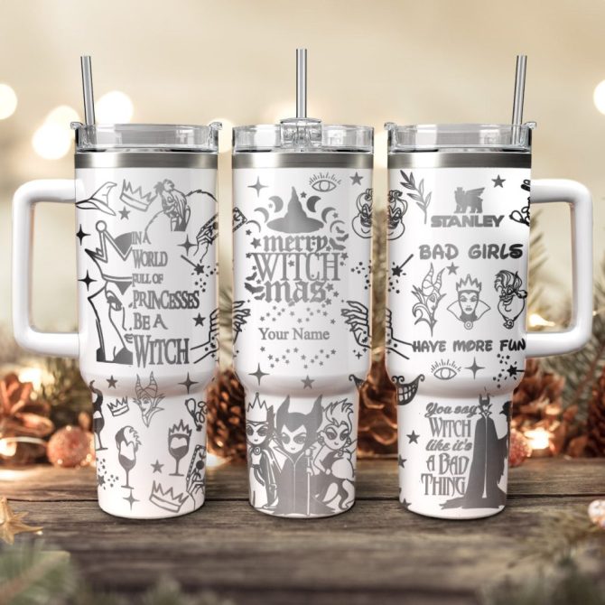 Custom Halloween Witch Tumbler - Personalized Gift Mug With Handle & Straw, 20Oz