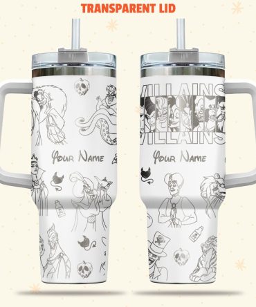 Customizable Villains Tumbler With Handle & Transparent Lid – Add Your Name, Perfect Gift!