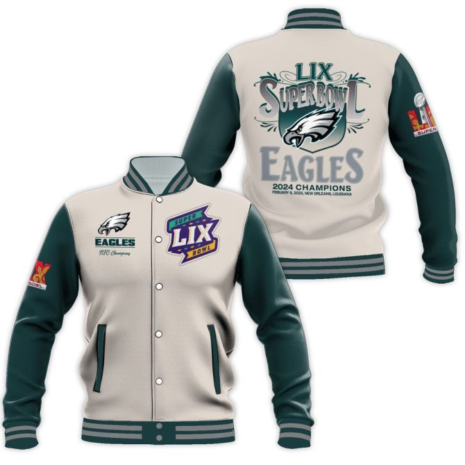 Limited Edition Eagles Super Bowl Lix Champions Varsity Jacket – Celebrate 2024 Victory!