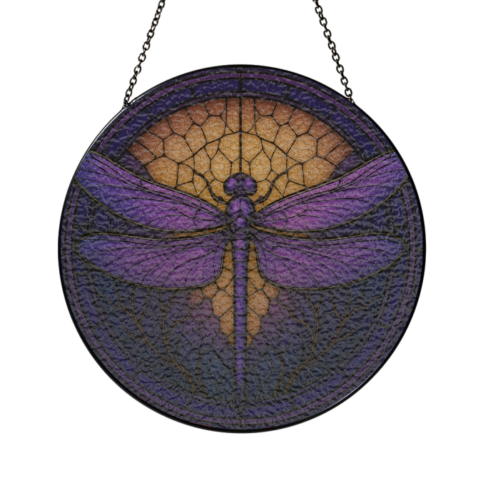 Elegant Dragonfly Stained Glass Sun Catcher - Handcrafted Window Decor For Home & Garden - Image 3