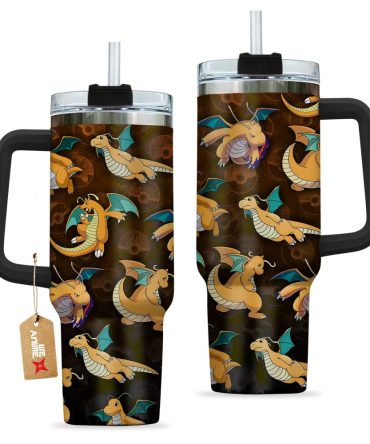 Dragon-Themed Insulated Travel Mug With Handle & Straw – 20Oz Spill-Proof Tumbler For Hot & Cold Drinks