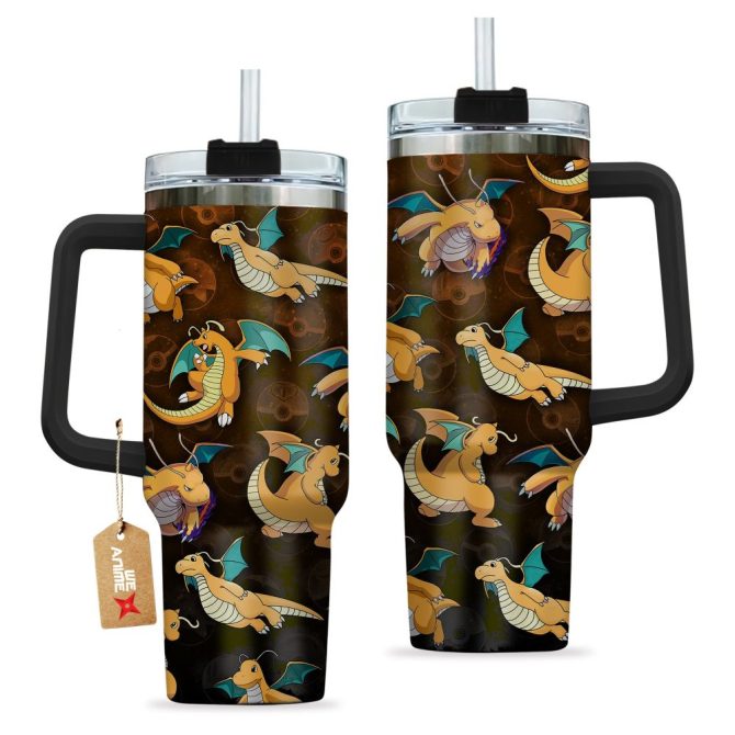 Dragon-Themed Insulated Travel Mug With Handle & Straw – 20Oz Spill-Proof Tumbler For Hot & Cold Drinks