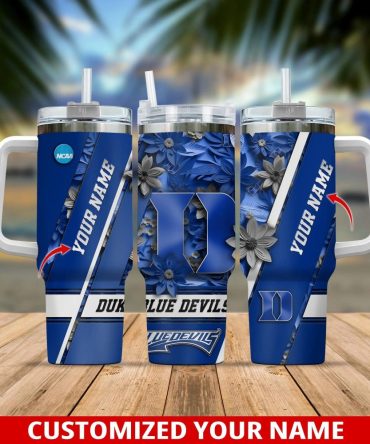 Custom Duke Blue Devils Tumbler Mug With Name - Personalized Ncaa Fan Gift 30Oz