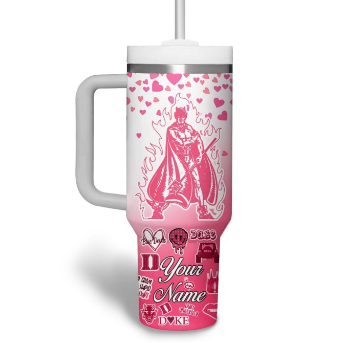 Custom Pink Duke Tumbler With Handle – Personalize Your Drinkware With Unique Design - Image 2
