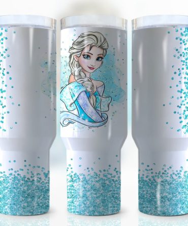 Frozen Glitter Tumbler With Handle - 20Oz Insulated Travel Mug For Kids & Fans