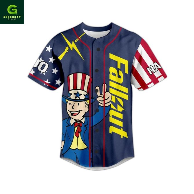 Customizable Fallout Baseball Jersey – Patriotic Vault-Tec Design For Gamers - Image 2