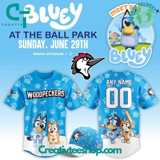 Custom Bluey Baseball Jersey - Meet Bluey At The Ballpark! Perfect For Fans & Kids!