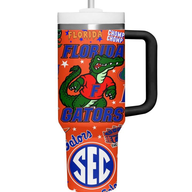 Custom Florida Gators Tumbler - Personalized Insulated Mug - Stronger Than The Storm Design - Image 3