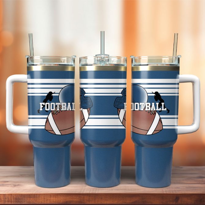 Football Coach Sports Custom Stanley Cup 40 Oz, Football Tumbler With Handle, Travel Mug For Sports Fans
