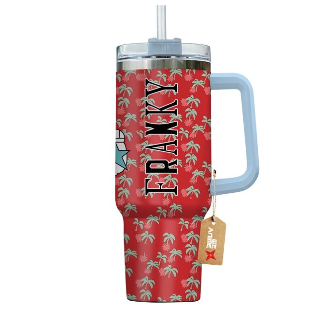 Anime Star Red Travel Mug With Handle & Straw - 30Oz Insulated Stainless Steel Tumbler - Image 4