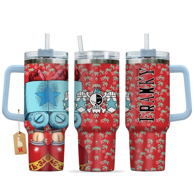 Anime Star Red Travel Mug With Handle & Straw - 30Oz Insulated Stainless Steel Tumbler